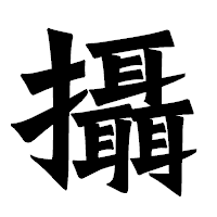 「攝」の龍門石碑体フォント・イメージ
