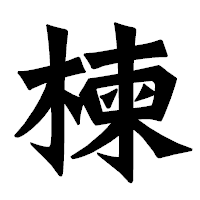「楝」の龍門石碑体フォント・イメージ