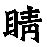 「睛」の龍門石碑体フォント・イメージ