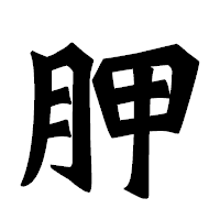 「胛」の龍門石碑体フォント・イメージ
