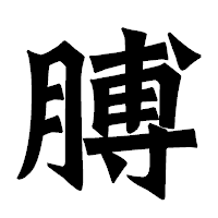 「膊」の龍門石碑体フォント・イメージ
