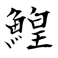 「鰉」の衡山毛筆フォント・イメージ