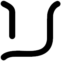 「リ」の印相体フォント・イメージ