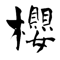 「櫻」の青柳疎石フォント・イメージ