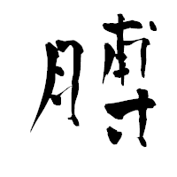 「膊」の青柳疎石フォント・イメージ