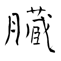 「臓」の青柳疎石フォント・イメージ