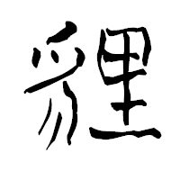 「貍」の青柳疎石フォント・イメージ