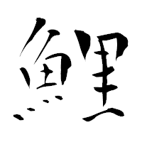 「鯉」の青柳疎石フォント・イメージ