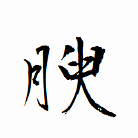 「腴」の衡山行書フォント・イメージ