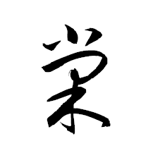 「棠」の衡山草書フォント・イメージ